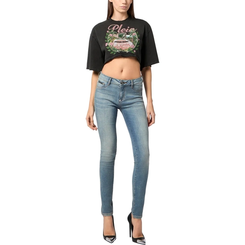 Philipp Plein T-Shirt Cropped T-Shirt Cannes Tennis Club schwarz(Image 4)