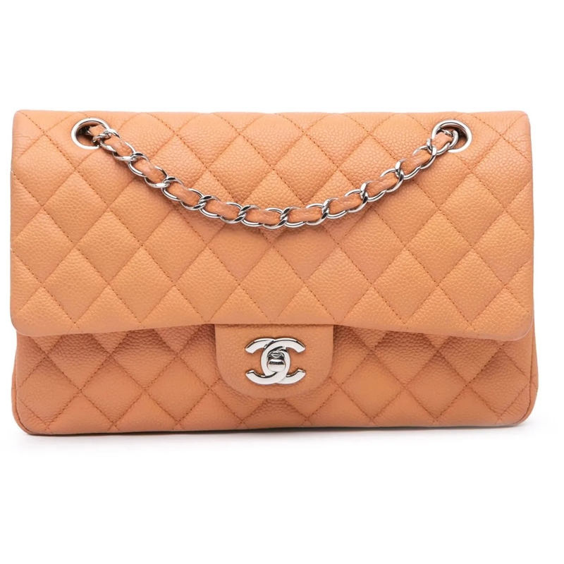 Chanel Schultertasche Medium Classic Caviar Double Flap orange