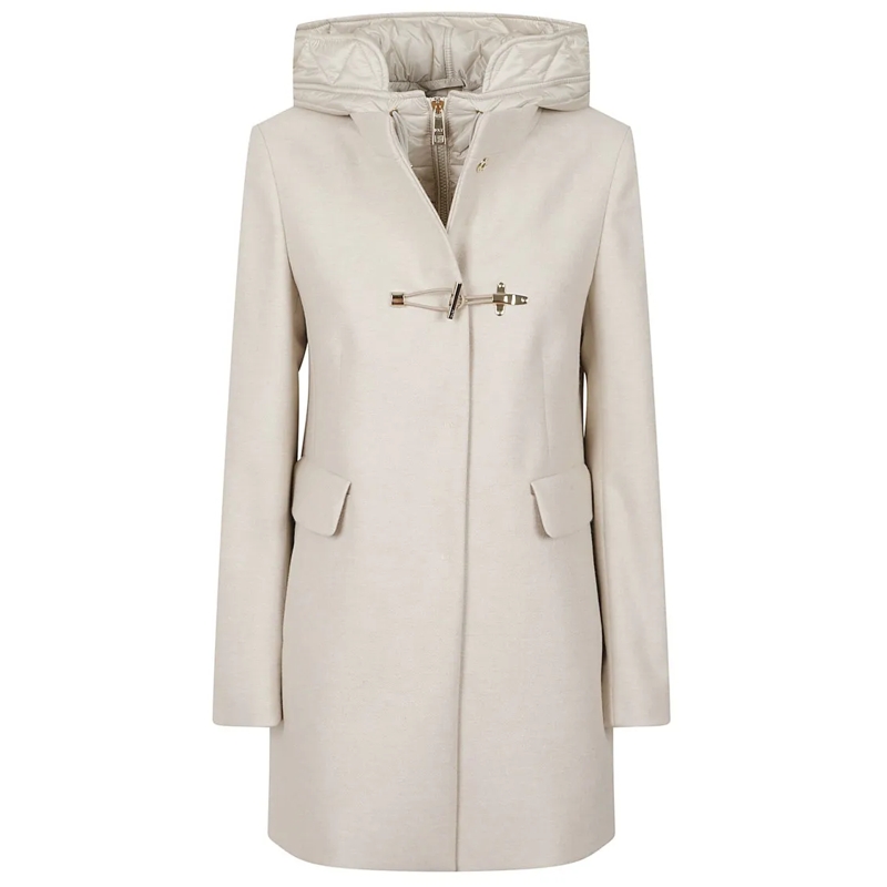 Fay Parka Ivory Double-Front Wool And Cashmere Blend Coat Wi Neutrals