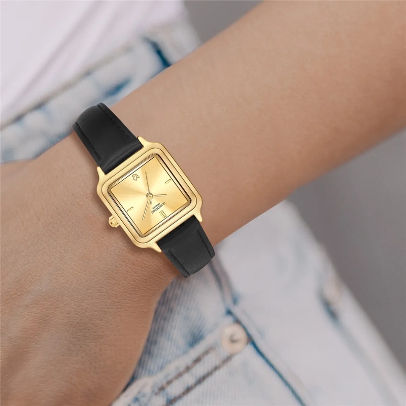 Glanzstücke München Automatikuhr Damen Armbanduhr Echtleder gold(Image 2)