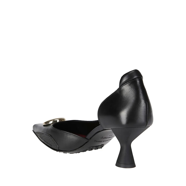 Marine Serre Black Slip-On Shoe With Gold Logo Plaque Black