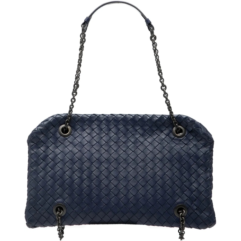 Bottega Veneta Schultertasche Nappa Intrecciato Duo Shoulder Bag blau