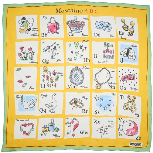 Moschino Écharpe en laine Silk scarf with print gelb (Image 2)