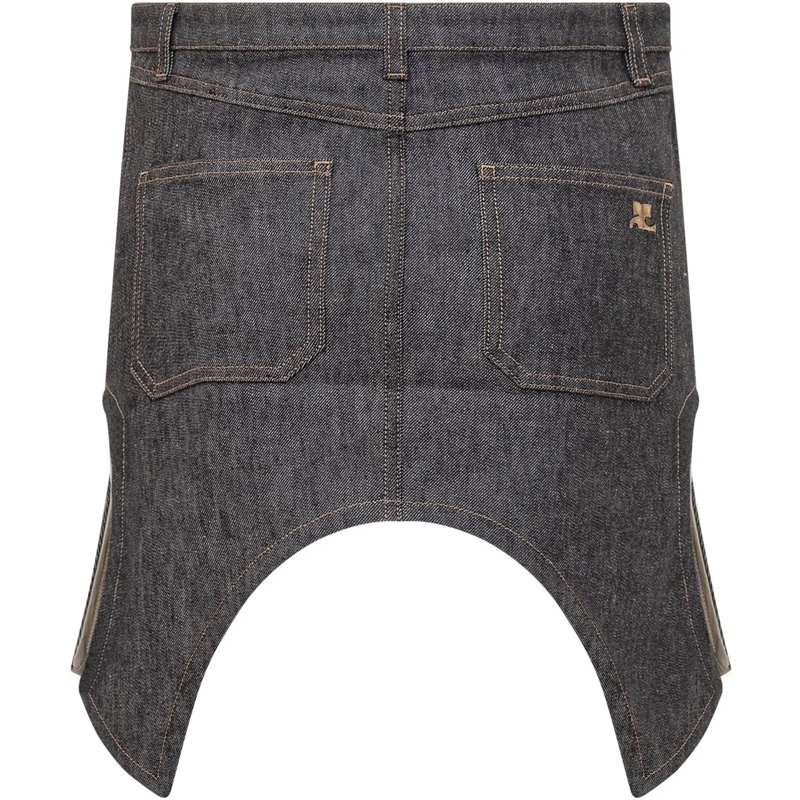 Courrèges Minirock Gonna in Denim Rovesciata dunkelblau(Image 2)
