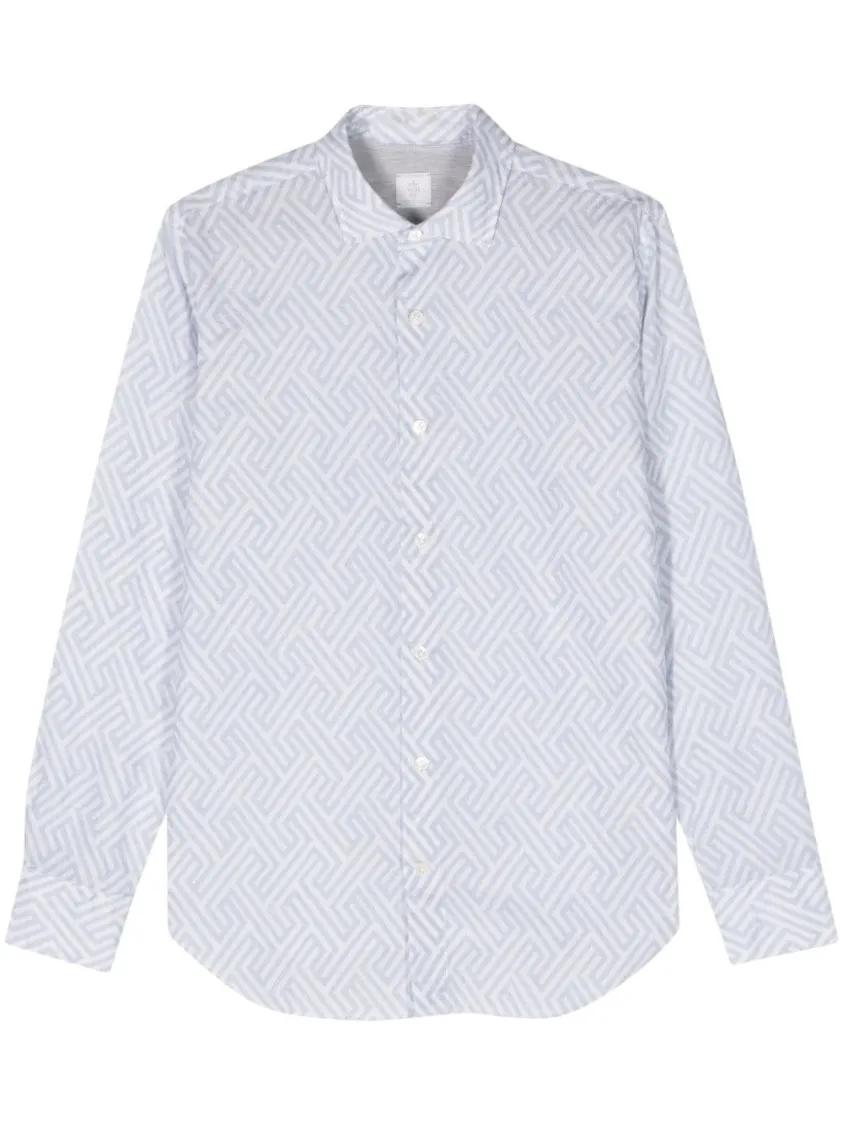 Thumbnail - Eleventy - Copy Of Paisley-Print Button-Up Shirt - Größe 41 - blau