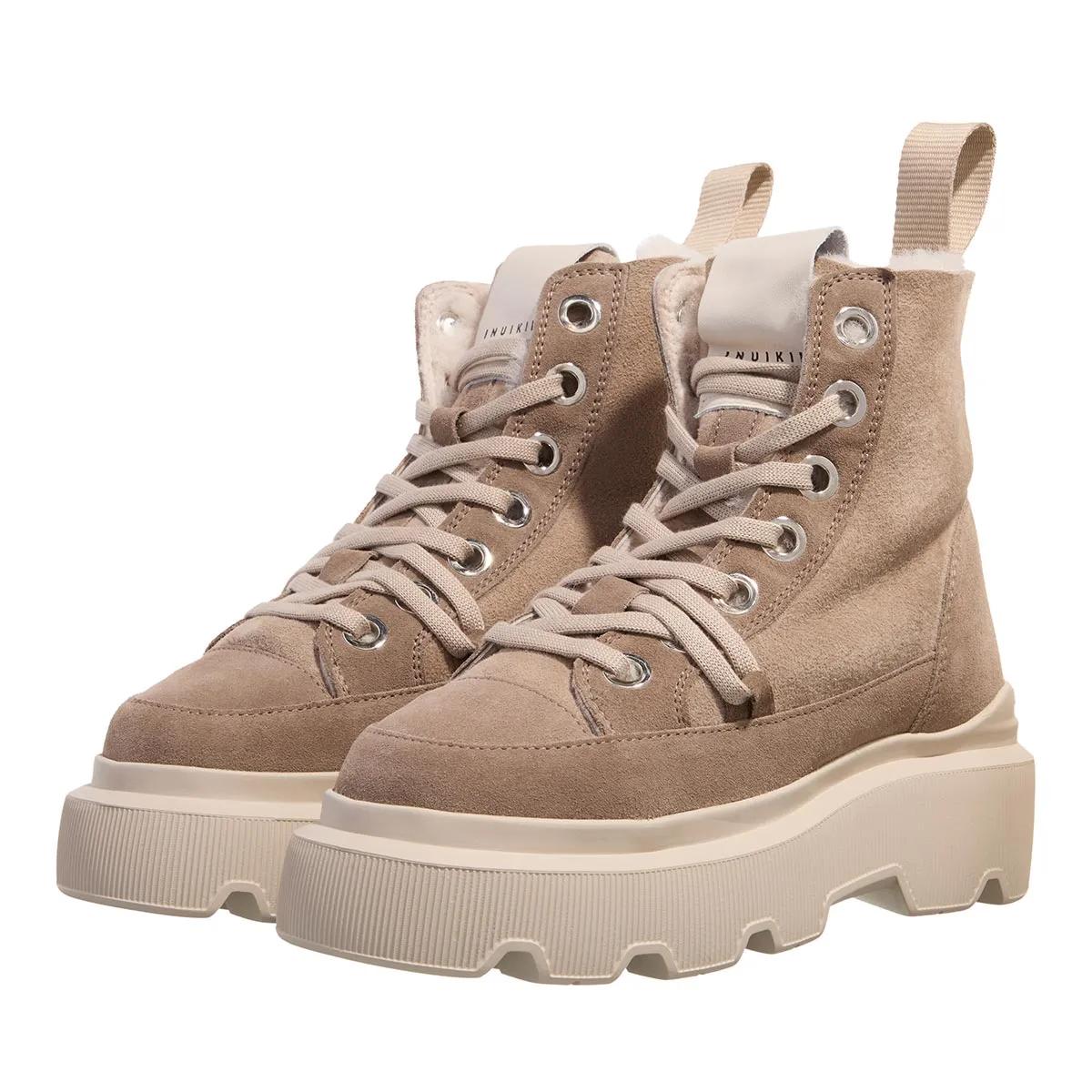 INUIKII Matilda Shearling Beige | Lace up Boots