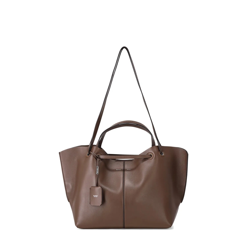 Max Mara Shopper Tasche Ed Doubles aus Leder braun