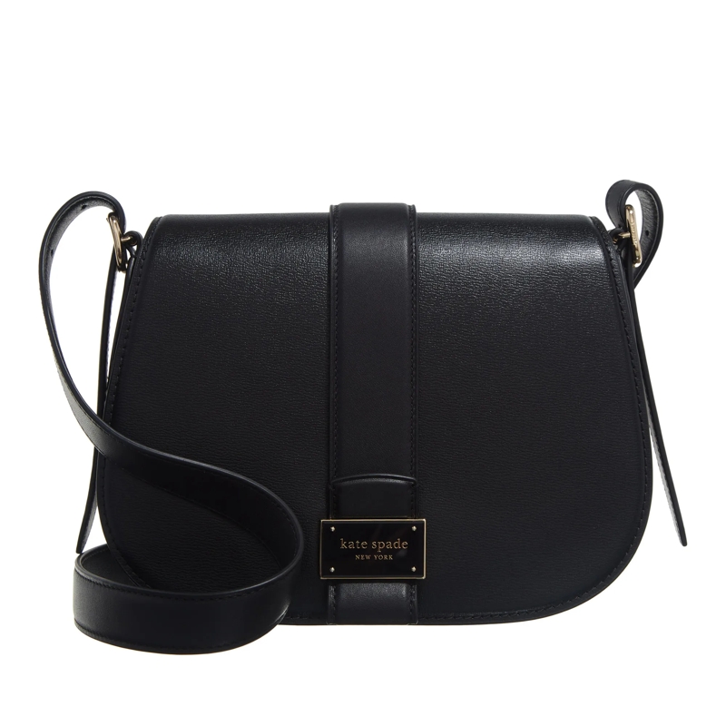 Kate Spade New York Saddle Bag Nouveau Textured Leather Medium Saddle Bag Black