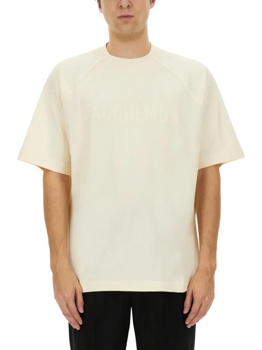 Thumbnail - Jacquemus - "Typo" T-Shirt - Größe XL - beige
