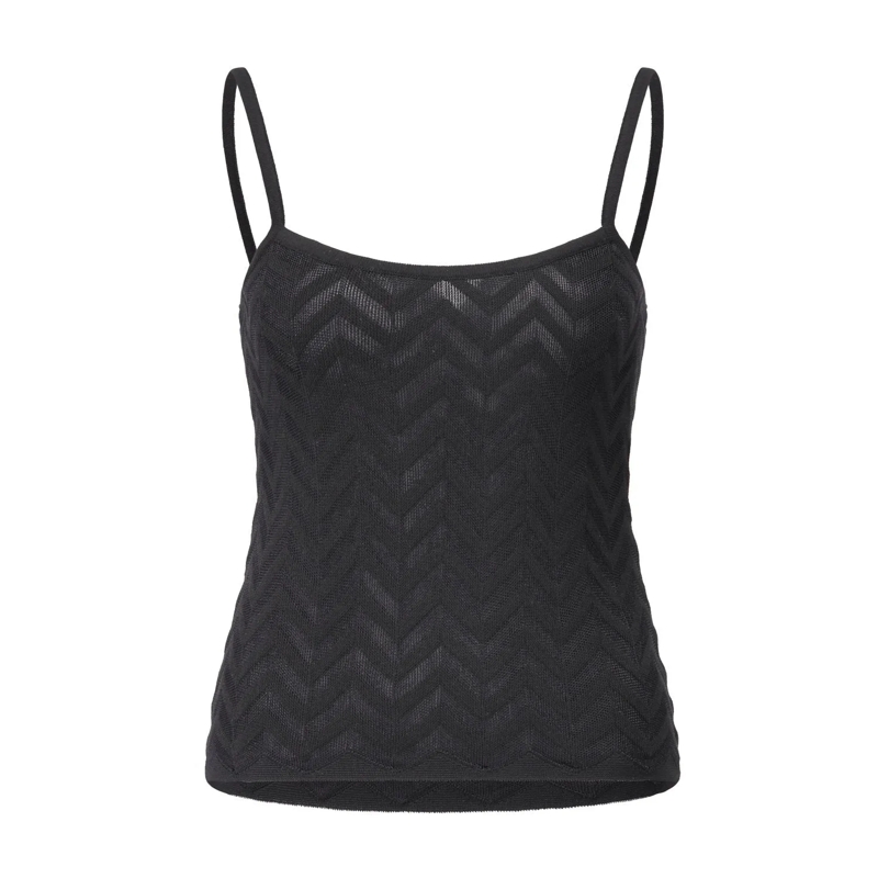 Missoni  Top mit Chevron-Muster Schwarz