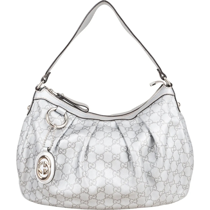 Gucci Tote Gucci Silver Leather Monogram Sukey Hobo Bag mehrfarbig