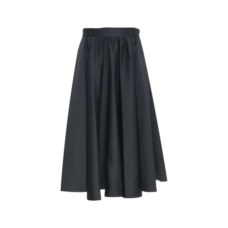 Max Mara Midirok Midi Skirt With Gathered Waistband And Concealed C Black