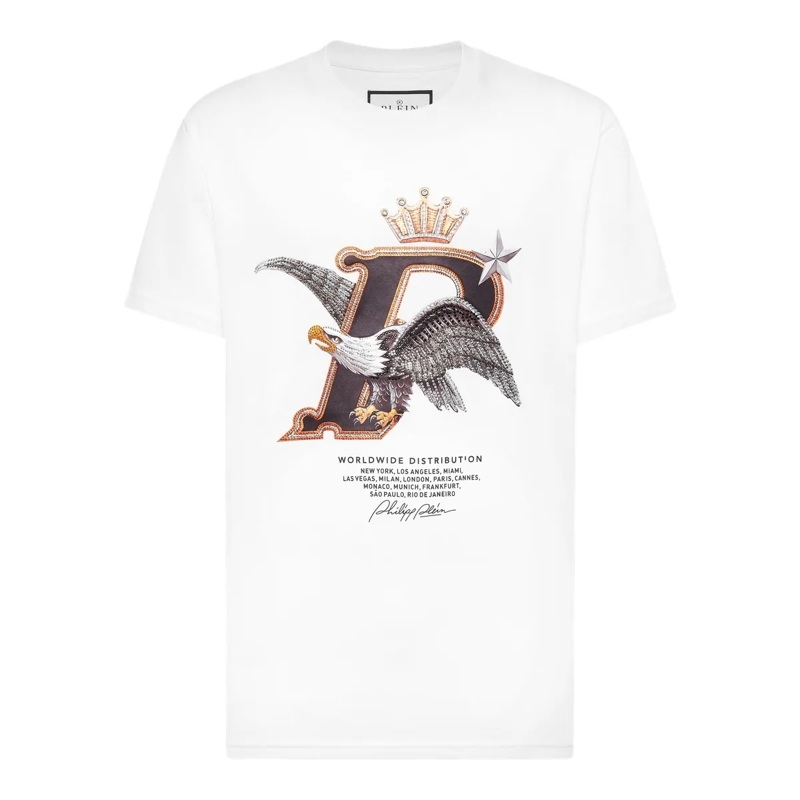 Philipp Plein T-Shirt T-Shirt Round Neck Ss Eagle weiss