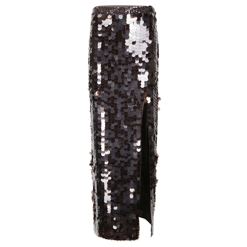P.A.R.O.S.H. Minijupe Midi Skirt With High Side Slit Black