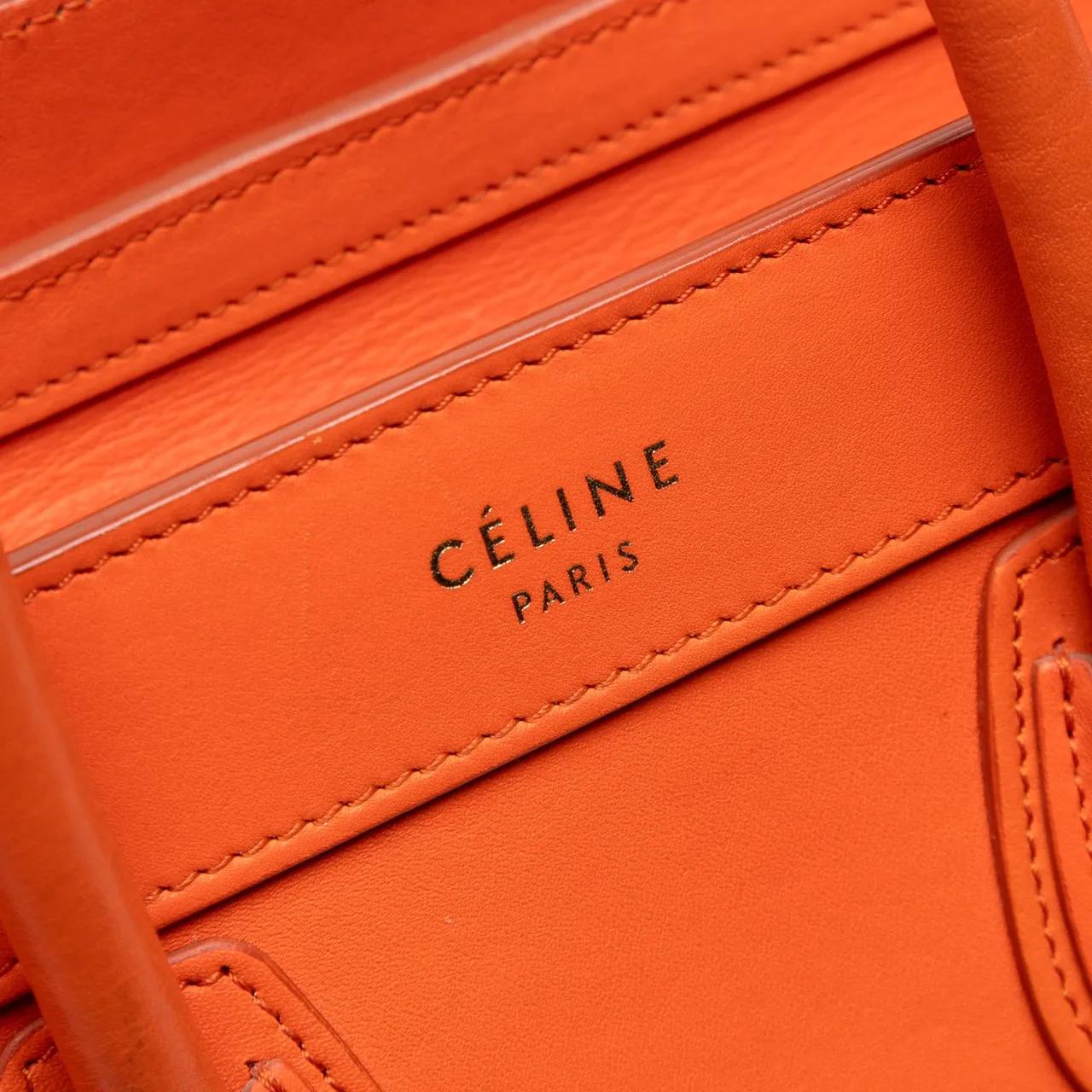 Thumbnail - Celine Hobo Bags - Nano Leather Luggage Tote - Gr. unisize - in Orange - für Damen