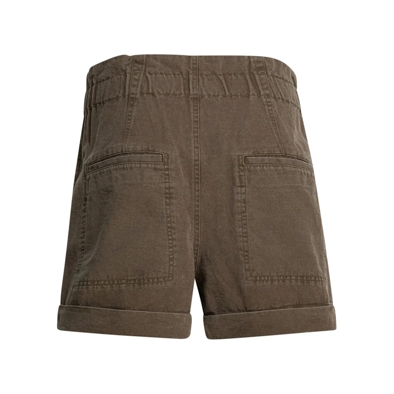 Etoile Isabel Marant Bermuda-Shorts Relaxed Fit Cotton-Linen Blend Bermudas Brown(Image 3)