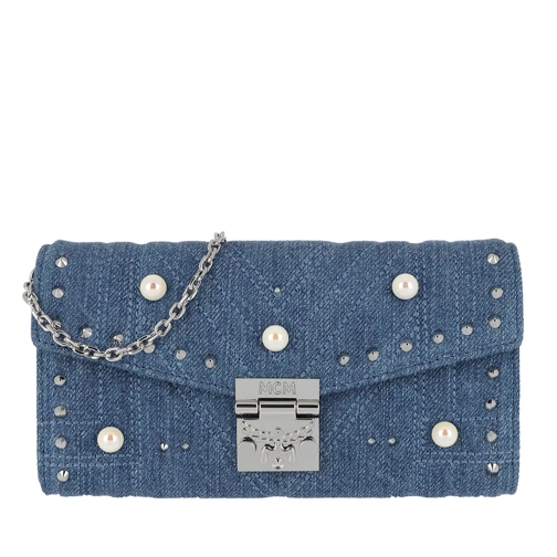 MCM Flap Wallet Two-Fold Denim Blue Cross body-väskor