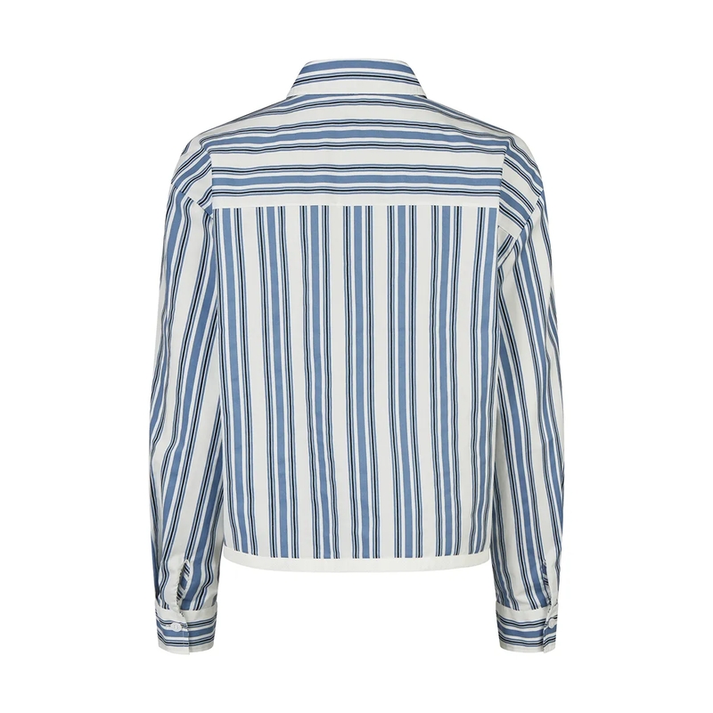 Marc Aurel Hemd Streifenhemd- Boxy Fit- breite Ärmelmanschette  blau(Image 5)