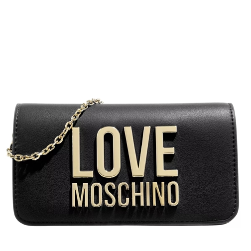 Love Moschino Portafogli Bonded Pu Nero Wallet On A Chain