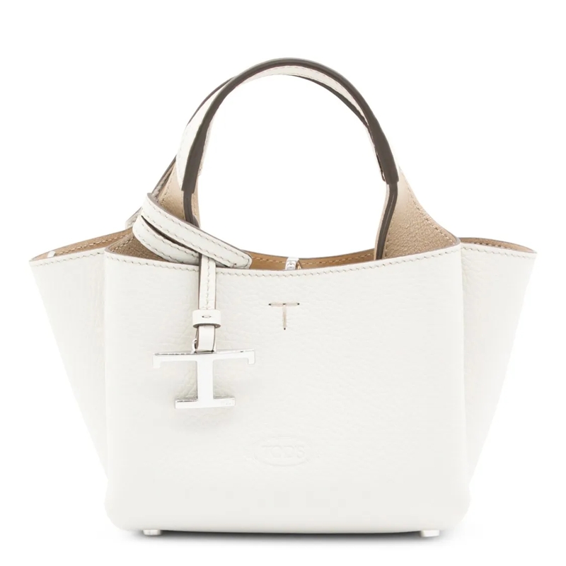 Tod's Sac à bandoulière White Leather Top Handle Bag White