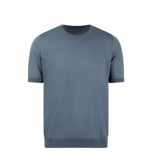 Tagliatore Cotton Knit T-Shirt Blue 