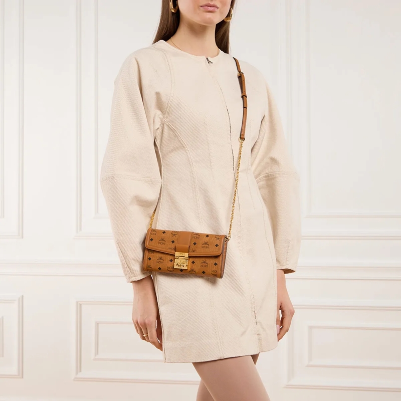 MCM Crossbody Bag Tracy Vi Wallet On Chain Lrg Co Cognac(Image 2)