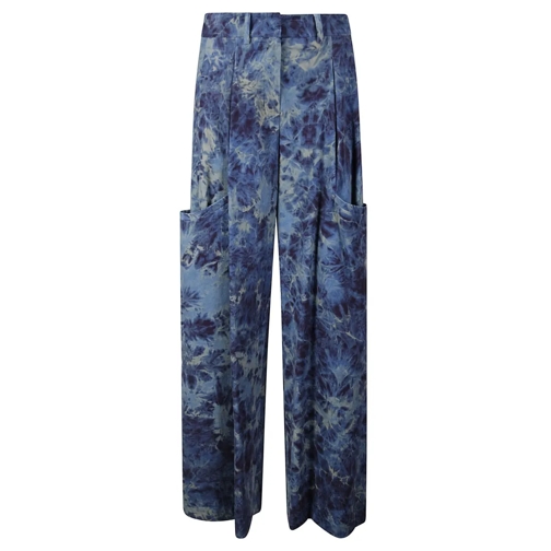 JEJIA  Wide Leg Trousers With Pleats Blue