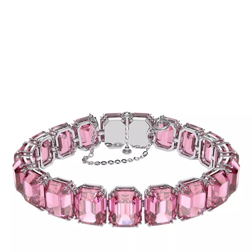 Swarovski Millenia Octagon cut Rhodium plated Pink Bracelet