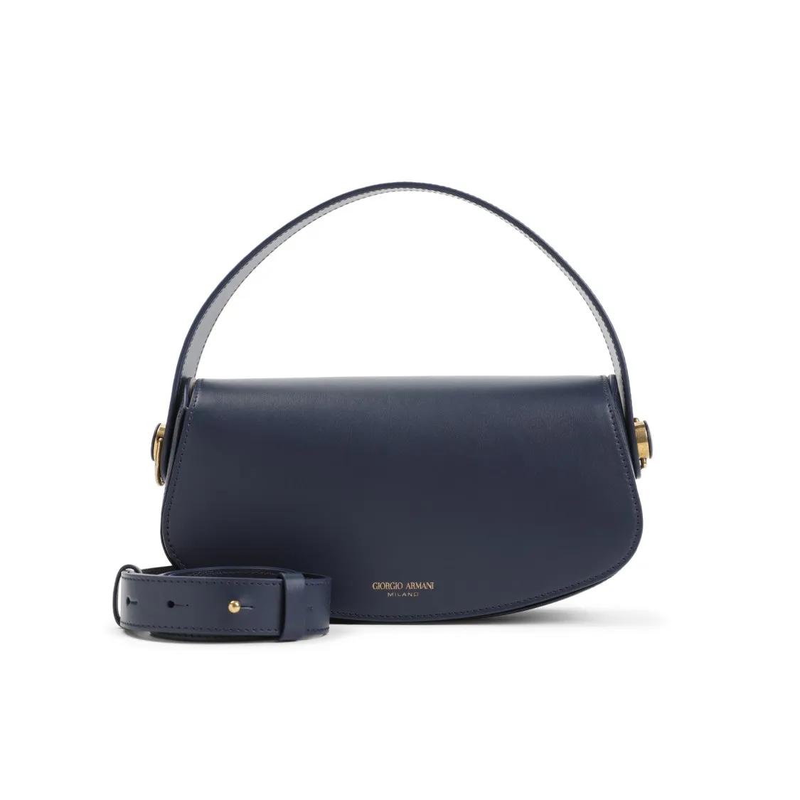 Giorgio Armani Crossbody Bags - Blue Calf Leather Handbag - Gr. unisize - in Blau - für Damen