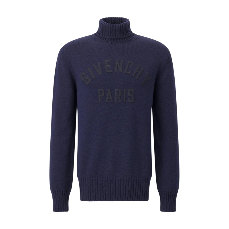 Givenchy Trui Strickpullover mit Rollkragen Dunkelblau