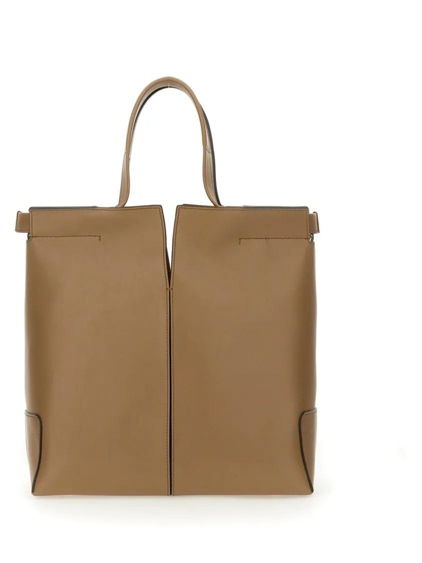 TOD'S Hobo bags Structured Brown Calfskin Shoulder Bag in bruin