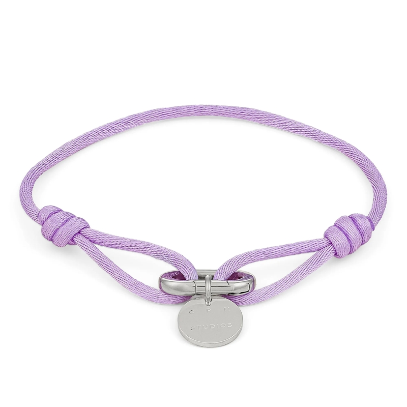 Copenhagen Armband Edelstahl Fabric Link lila