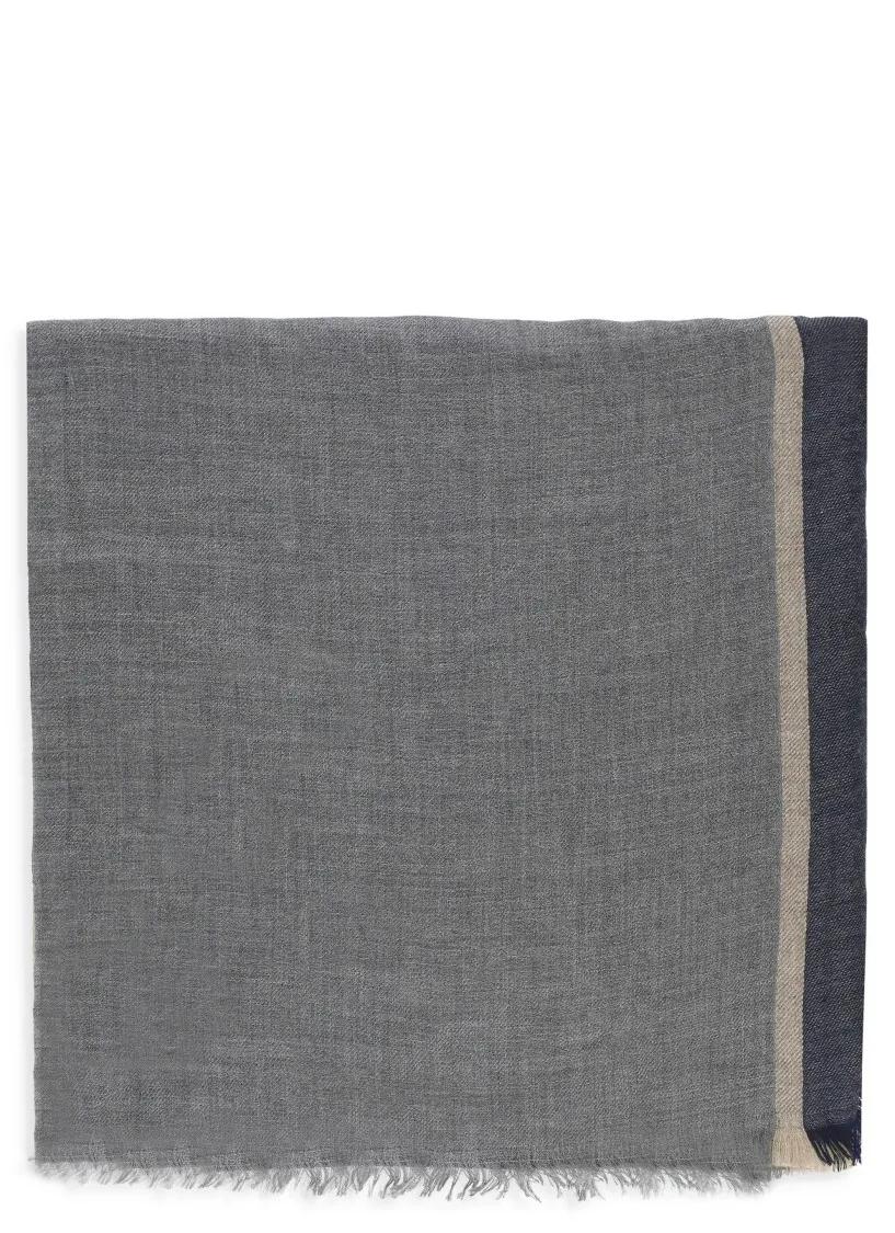 Brunello Cucinelli Tücher & Schals - Colorblock Cashmere And Silk Scarf - Gr. unisize - in Grau - für Damen