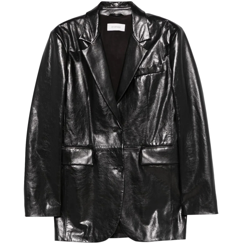 Sportmax Lederjacke Jackets Black schwarz