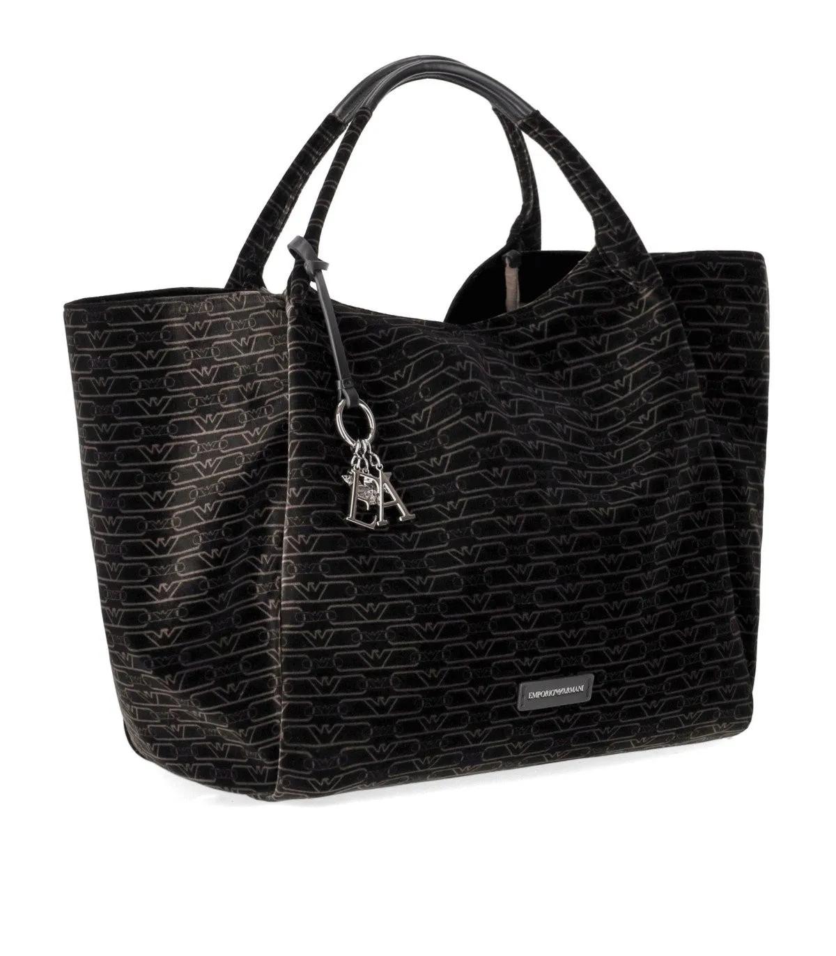 Emporio Armani Totes & shoppers SCHWARZE MONOGRAM HANDTASCHE in zwart