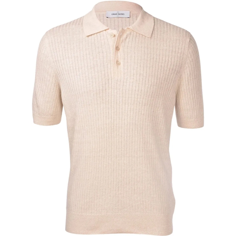 Gran Sasso Polohemd Gran Sasso Polos Ecru 57118/18641 weiß