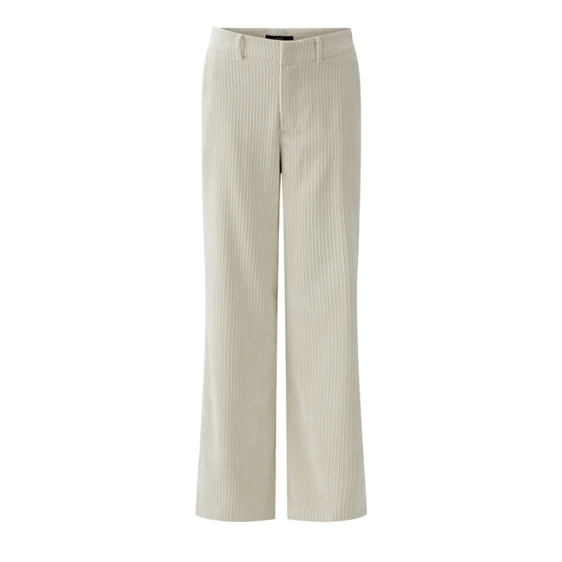 Oui Hose Cordhose offwhite