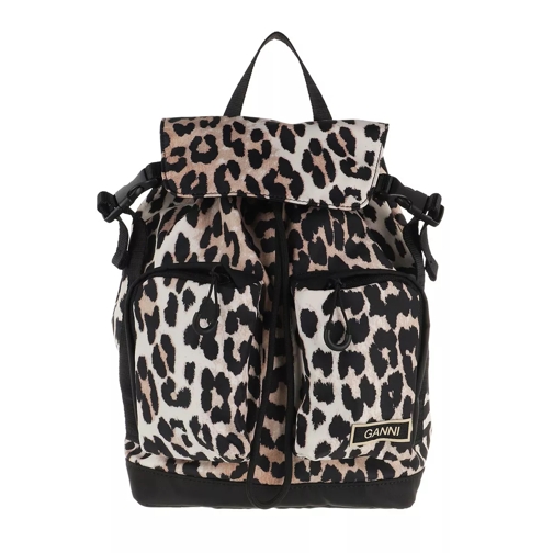 GANNI Small Backpack Leopard Sac à dos