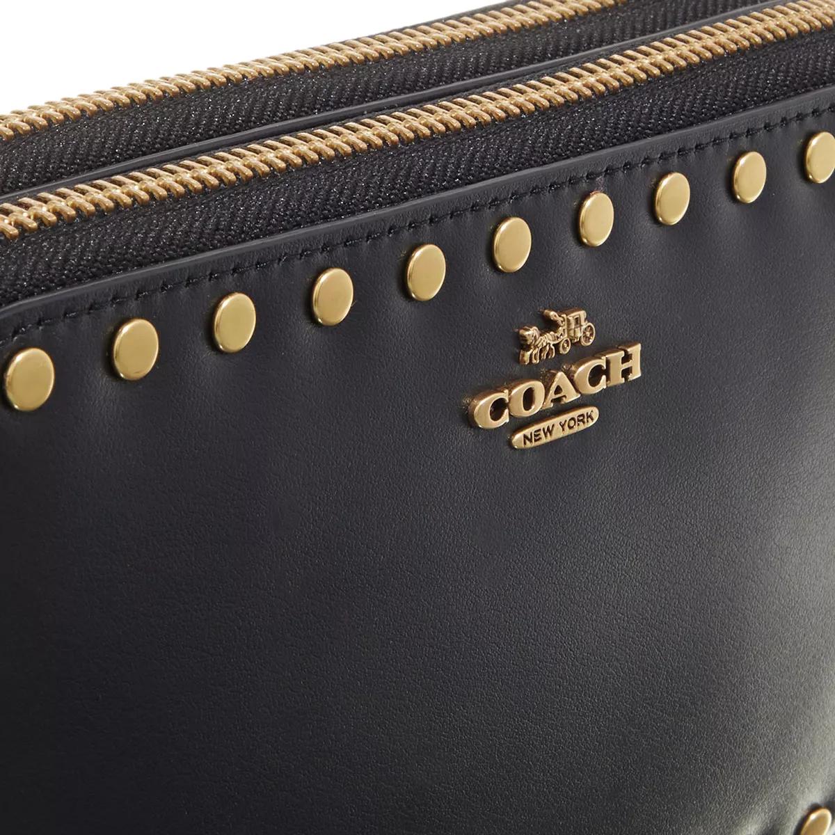 Coach Smooth Leather With Rivets Kira Crossbody Black Crossbody Bag