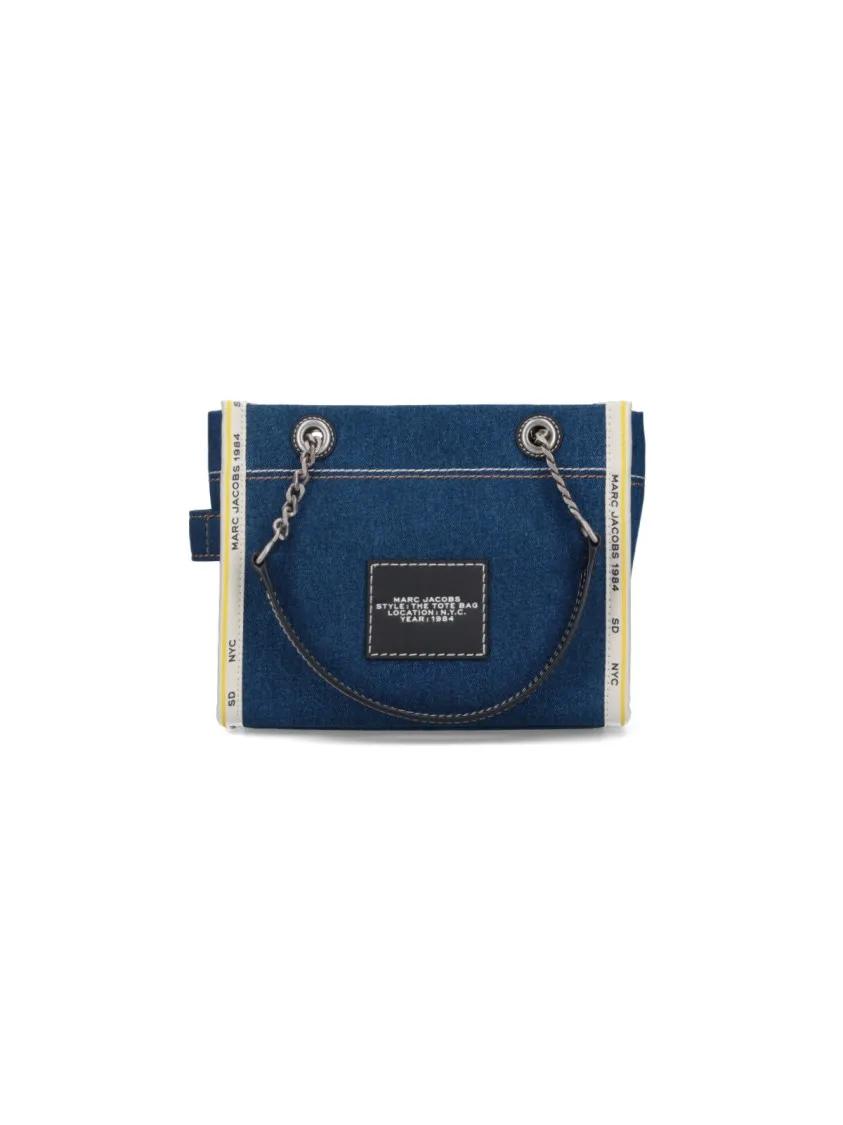 Marc Jacobs Shoppers & Totes Small Tote Bag "The Denim Chain" – Blue in blauw
