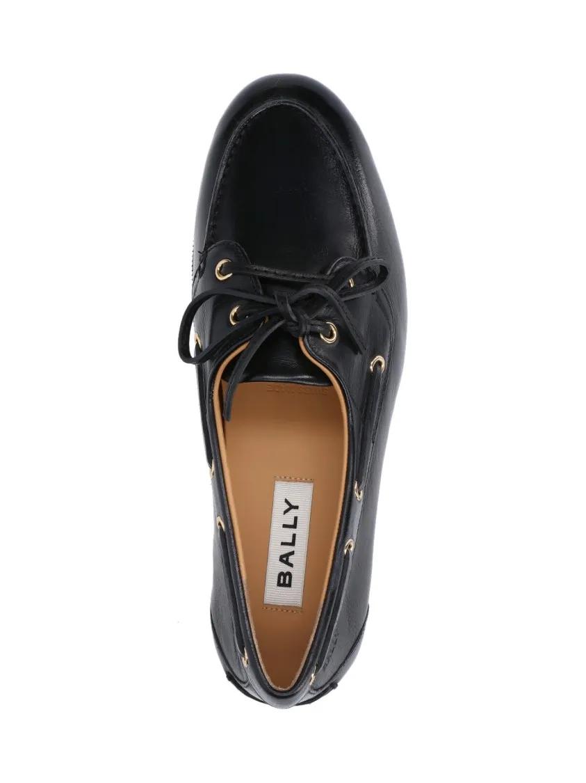 Thumbnail - Round Toe Slip-On Moccasins With Tonal Logo Detail - Gr. 37 (EU) - in Schwarz