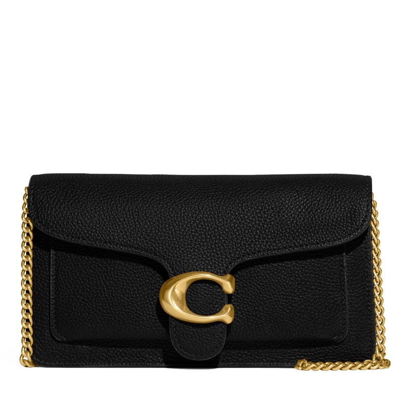 Coach Crossbodytas Polished Pebble Leather Tabby Chain Clutch Black