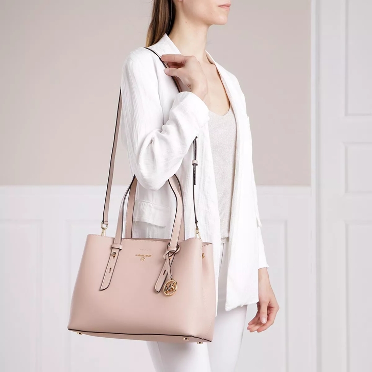 MICHAEL KORS Mel Medium Saffiano Leather Tote Bag Color: Soft Pink 