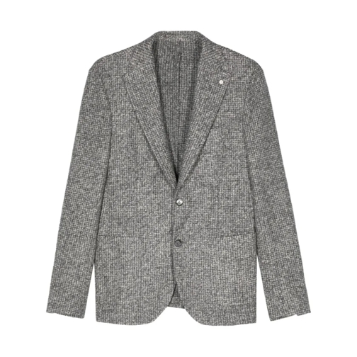 Luigi Bianchi Blazer Grey Wool Silk Blend Jacket Grey