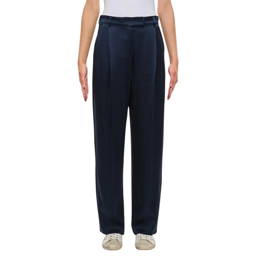 Max Mara  Amleto Satin Straight Pants Blue