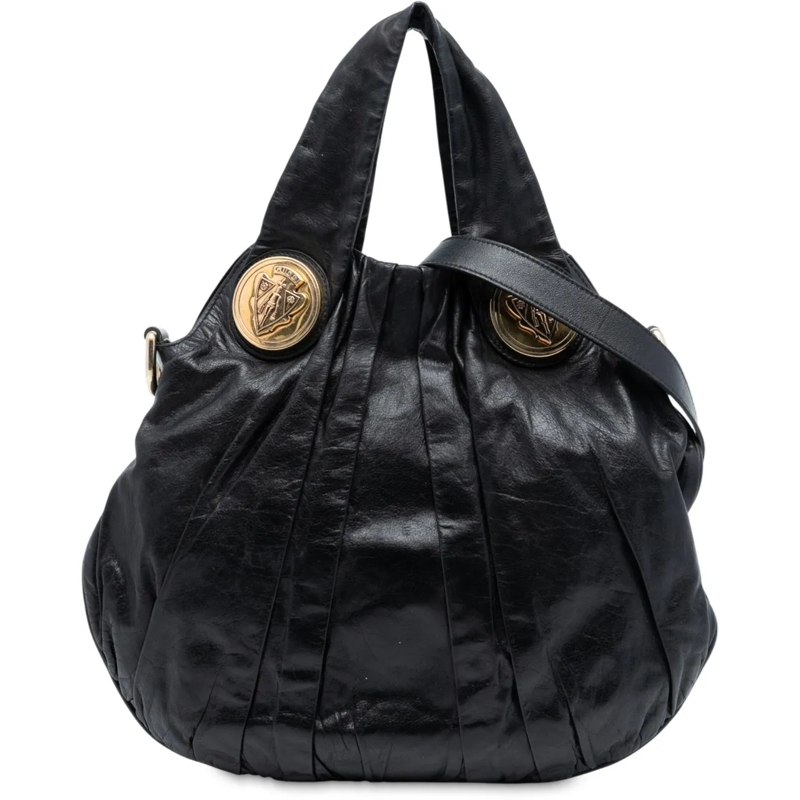 Gucci Schultertasche Medium Guccissima Hysteria Satchel schwarz