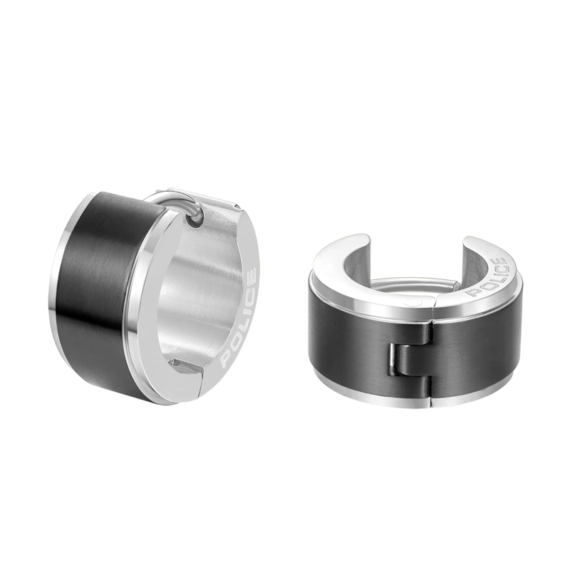 Police Ohrstecker Ohrringe Edge- Herrenohrring- Farbe: silber / s silber
