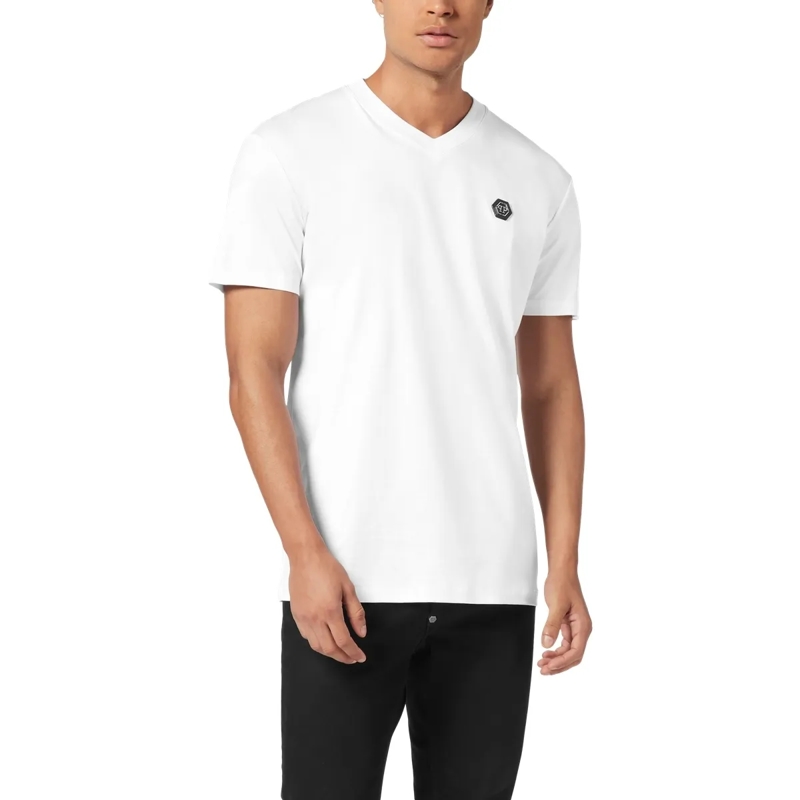Philipp Plein T-Shirt T-Shirt V-Ausschnitt Ss Hexagon weiss(Image 3)