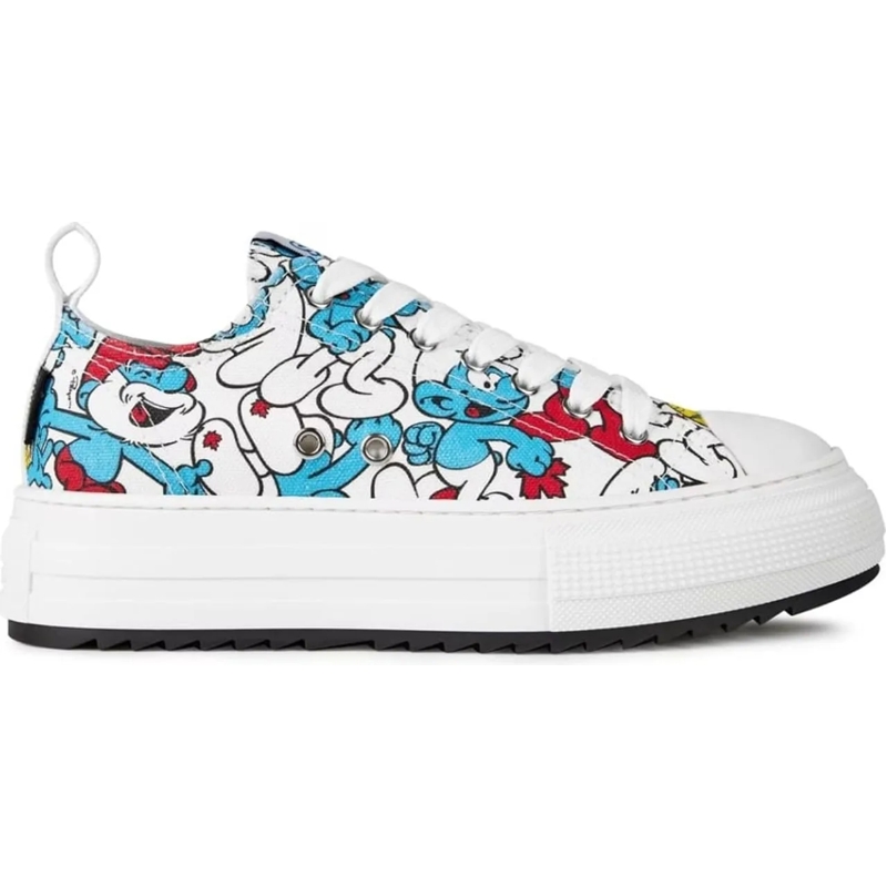 Dsquared2 Low-Top-Sneaker Smurfs Low Top Sneakers White
