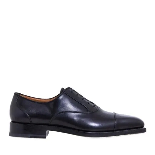 Salvatore Ferragamo Black Toe Cap Oxford Shoes Black Schnürschuhe